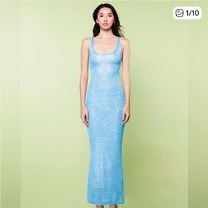 Chic Backless Light Blue Dress